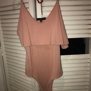 Light pink spaghetti strap body suit